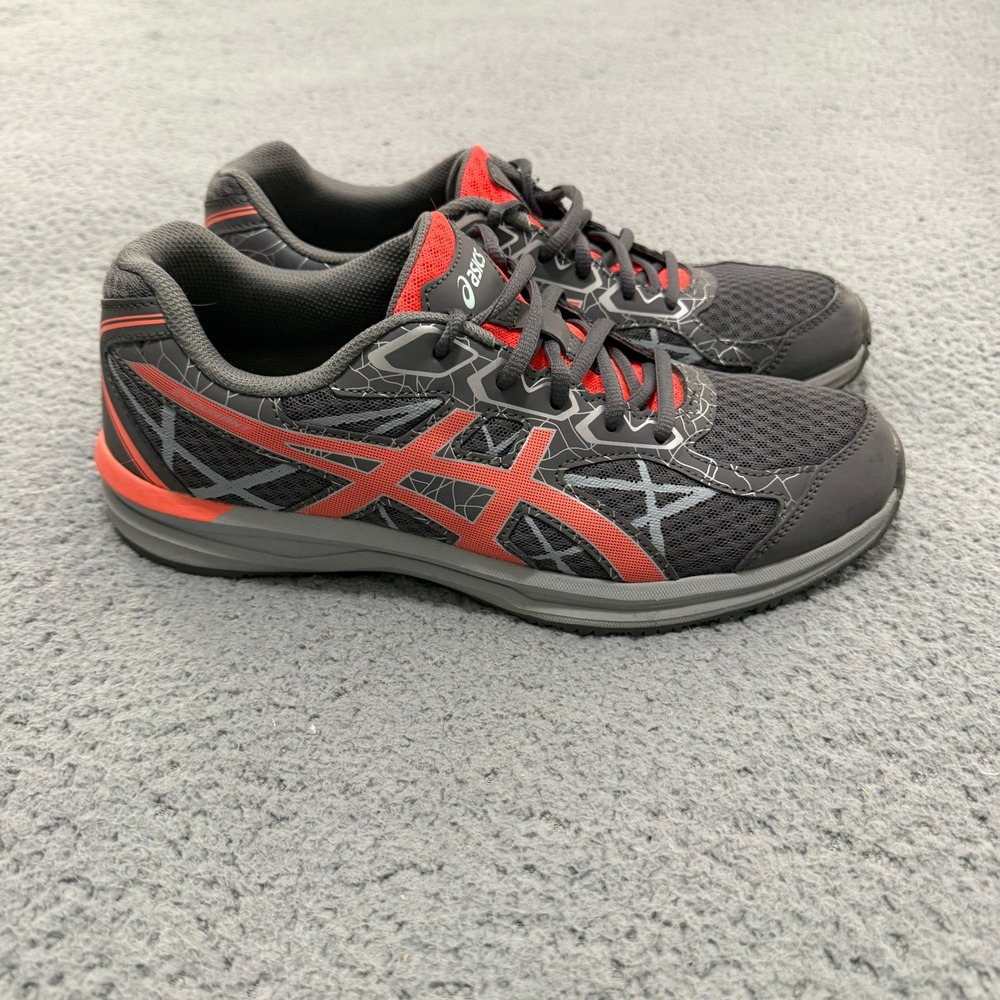 Asics Endurant Running Shoes T792N Womens 10.5 Dark Grey Orange Mesh Sneakers